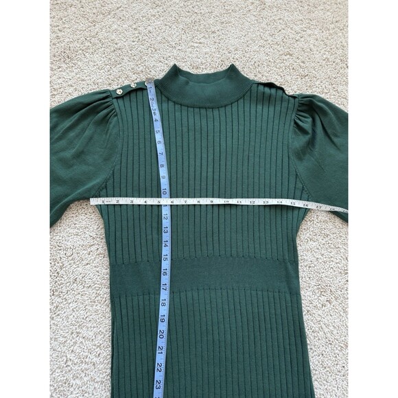 Nanette Lepore Hunter Green Midi Sweater Dress Large Holiday Festive Christmas - Picture 7 of 9